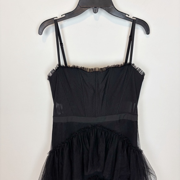 BCBGMAXAZRIA Corset Tulle Gown in Black Size 2 - Picture 3 of 12